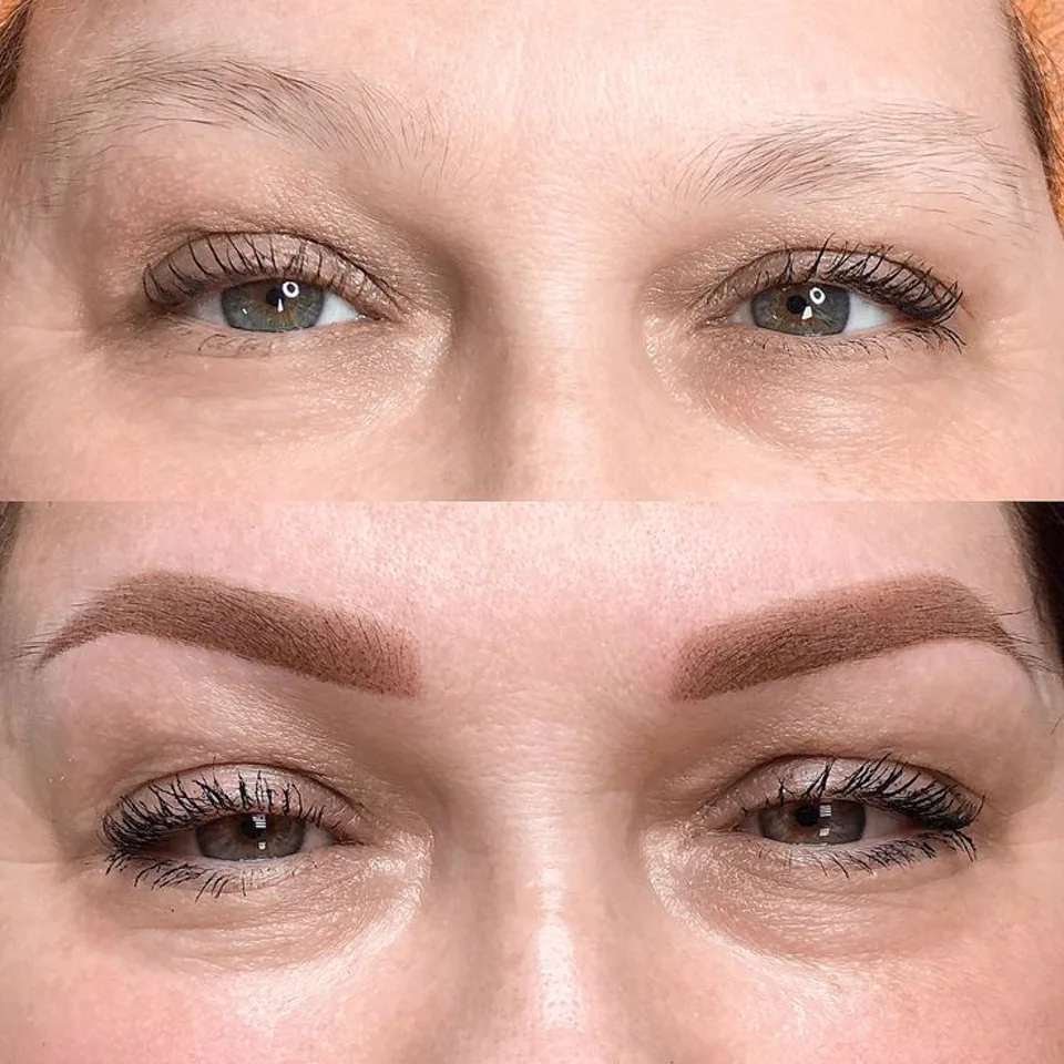 Перманент бровей — до и после 1