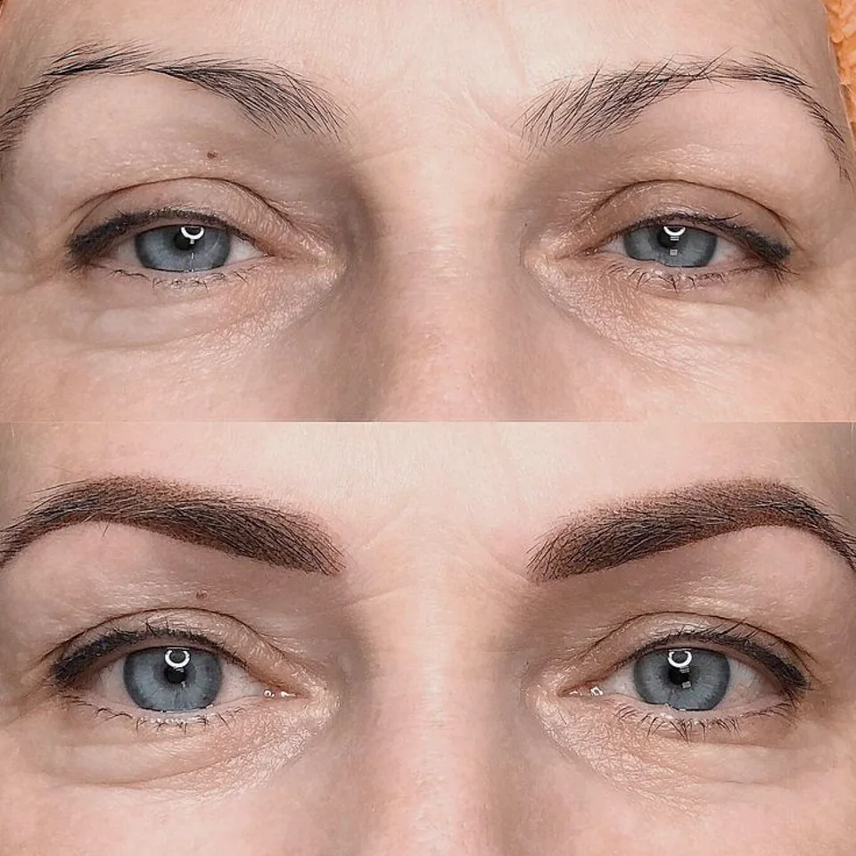 Перманент бровей — до и после 2