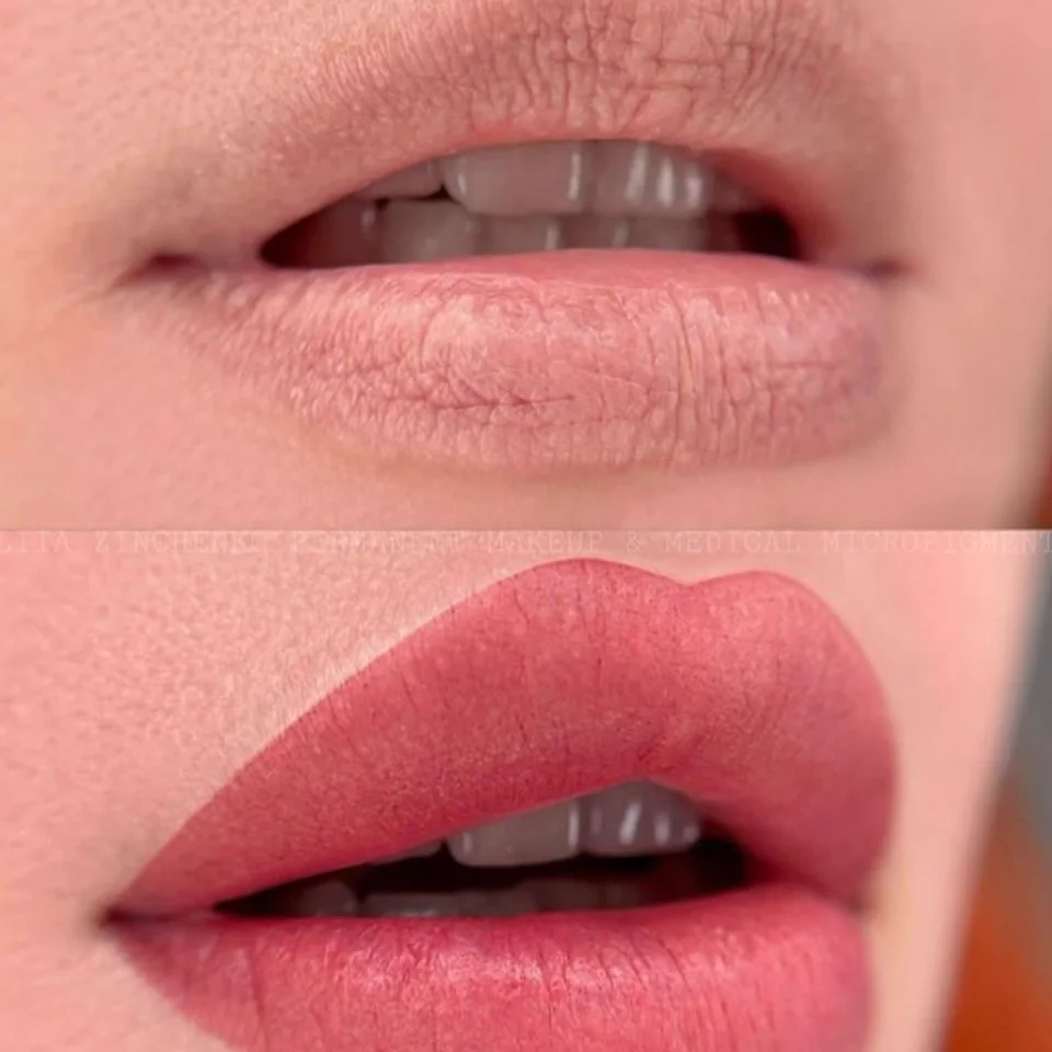 Перманент губ — до и после 1